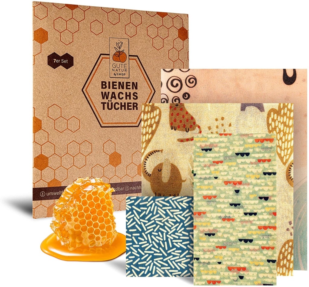 Gaia Bienenwachstücher Bio 3er Set - Nachhaltige Frischhaltefolie Alternative