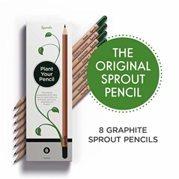 aus unbehandeltem Bio Naturholz und mit bleifreien Minen 8er Pack Sprout Bleistifte Perfekt zum Ausmalen 6 Bunt- und 2 Graphitstifte zum Einpflanzen Special Edition 