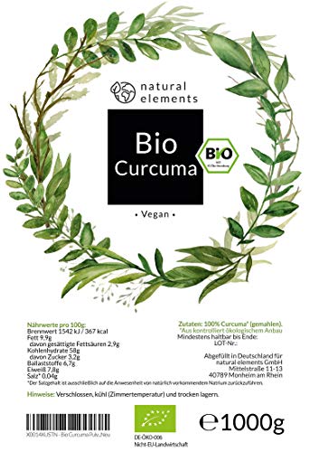 bio curcuma pulver 1kg laborgeprueft ohne zusaetze zertifiziert bio vegan gluten 3
