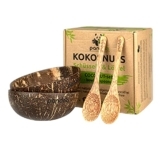 pandoo kokosnuss schalen 2er set mit loeffeln 100 naturprodukt plastikfreie alte