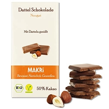 makri dattel schokolade nougat 50 mit datteln gesuesst vegan bio fair gehandelt