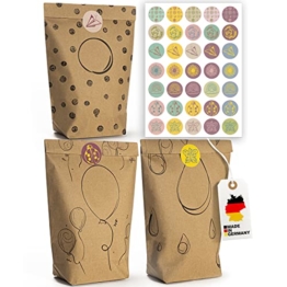 Jubi® 30 umweltfreundliche Geschenktüten mit 35 Stickern